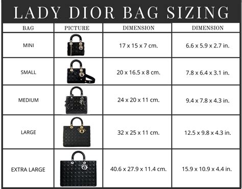 small lady dior bag size|lady dior bag size chart.